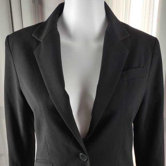 New York & Company Women’s Black One-Button Faux Pockets Blazer Jacket Size 4 - Picture 3 of 13